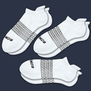 NEW! 3 Pack White Bombas Women's Ankle Socks - LG